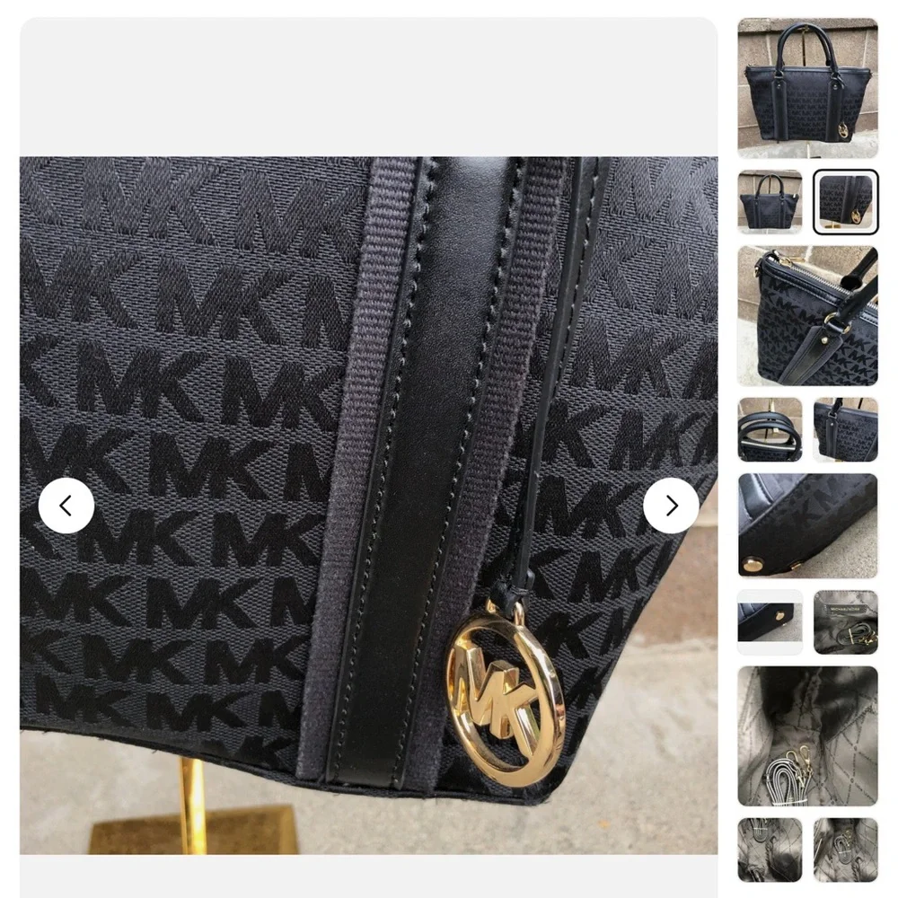 🖤Michael Kors Signature Griffin Jacquard Satchel Crossbody Newer Handbag - Picture 5 of 15